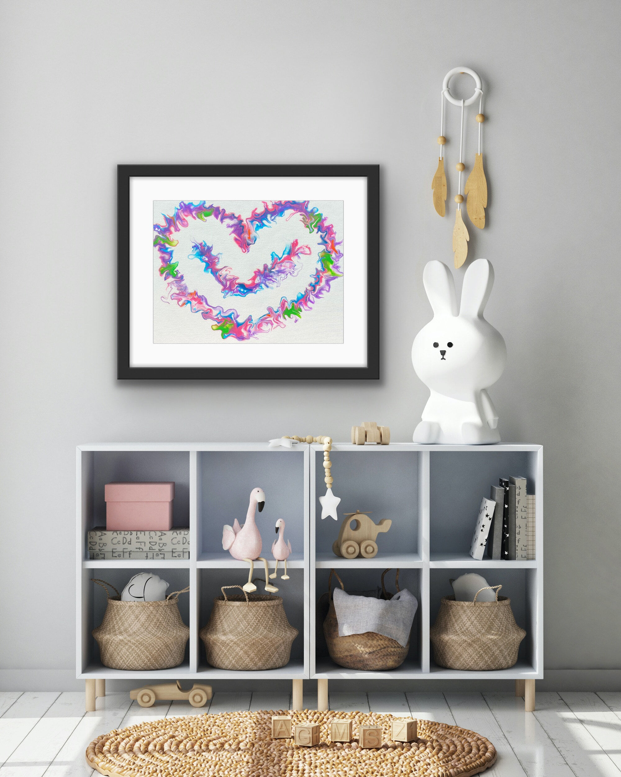 Rainbow Heart Framed